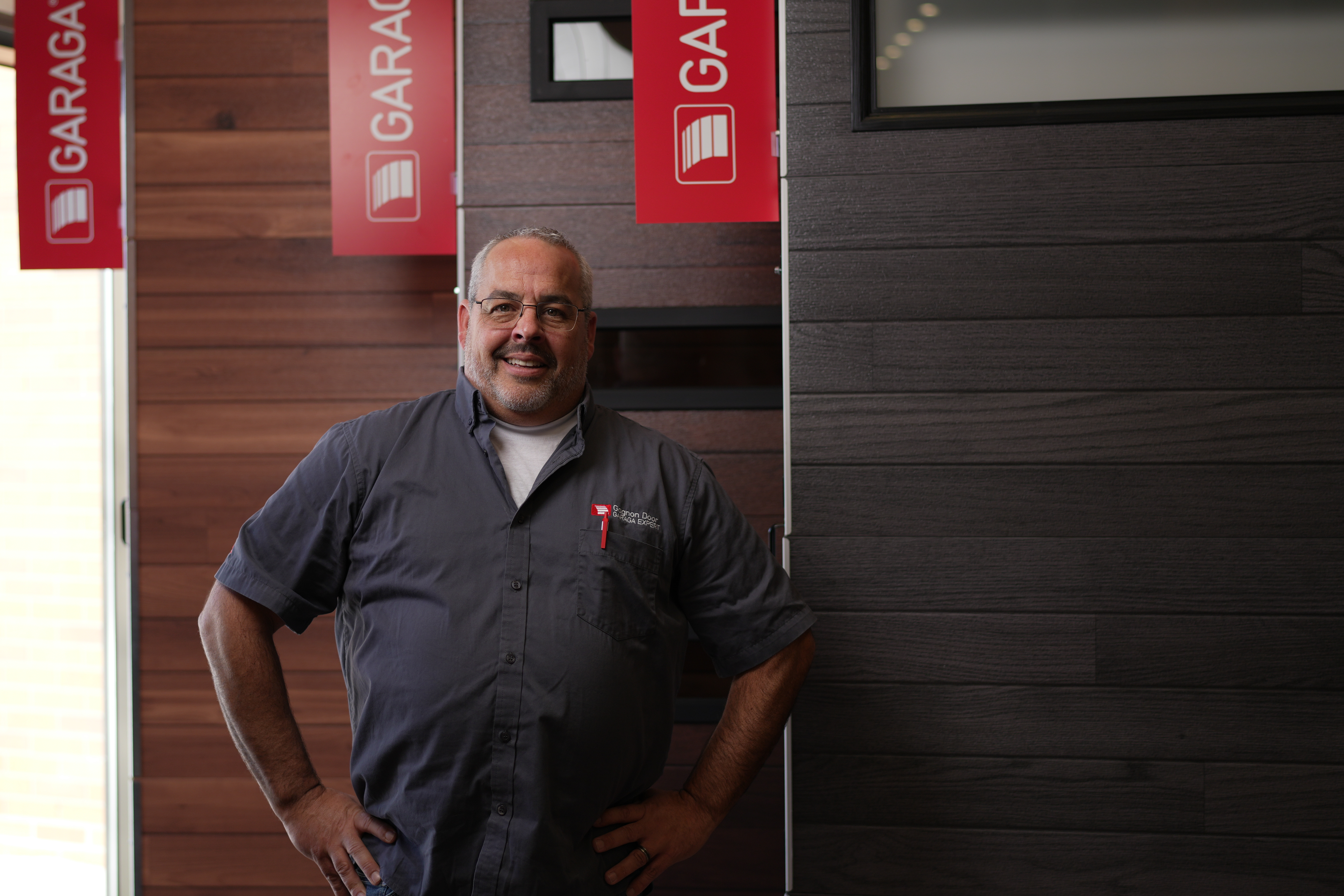 Smiling garage door technician at Gagnon Overhead Door