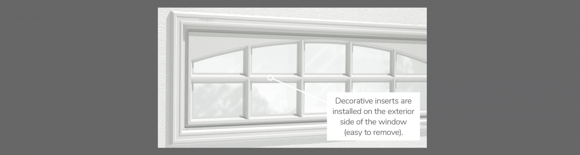 Cascade Decorative Insert, 40" x 13", available for door R-16, R-12, 2 layers - Polystyrene and Non-insulated